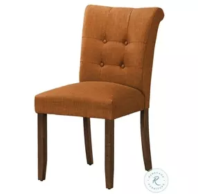 1221 Orange Fabric Upholstered Dining Chair Set Of 2