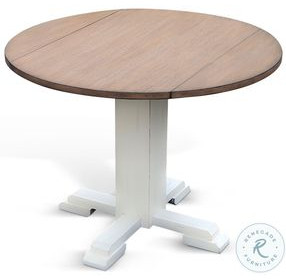 Rustic Refined White 40" Round Dining Table