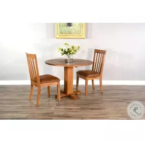 Golden Hearth Beige Drop Leaf Round Dining Room Set