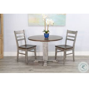 Ember Grace Gray Drop Leaf Round Dining Room Set