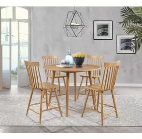 Andrews Light Ash Round Counter Height Dining Room Set
