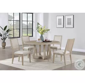 Trofello White Washed 60" Round Dining Room Set