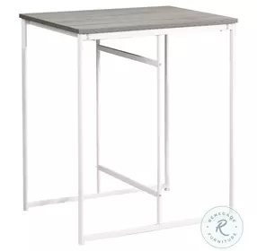 1241 Grey Laminate And White Metal 32" Rectangular Counter Height Dining Table