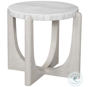 Gavin Driftwood And White Marble End Table