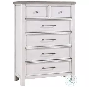 Ambrose Antique White And Gray 5 Drawer Chest