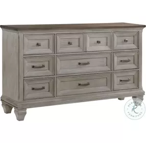 Renton Brown And Antique Gray 9 Drawer Dresser