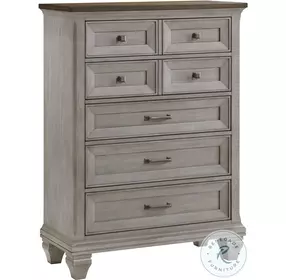 Renton Brown And Antique Gray 5 Drawer Chest
