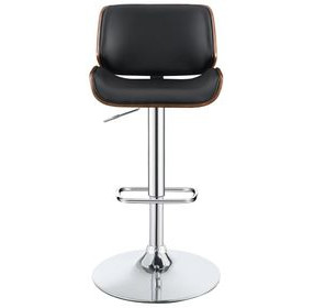 Folsom Black And Chrome Upholstered Adjustable Bar Stool