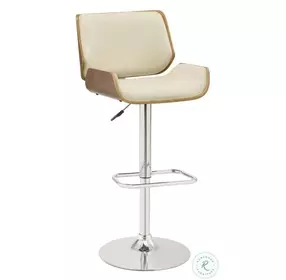 Folsom Ecru And Chrome Upholstered Adjustable Bar Stool