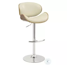 Harris Ecru And Chrome Adjustable Bar Stool