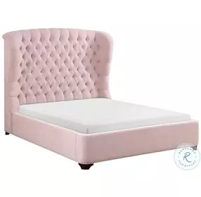 Cameo Pink California King Upholstered Panel Bed