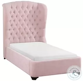 Cameo Pink Twin Upholstered Panel Bed