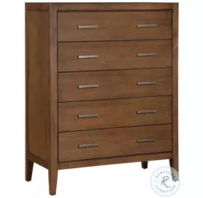 Evans Wire Brushed Light Brown 5 Drawer Chest