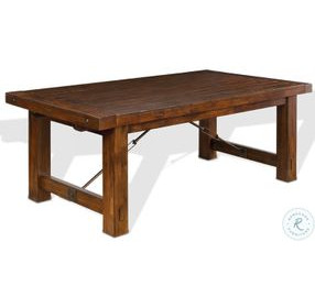 Villa Rosso Medium Brown 122" Extendable Rectangular Dining Table
