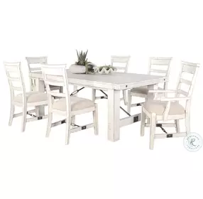 Cozy Luxe White White Sand Extendable Rectangular Dining Room Set