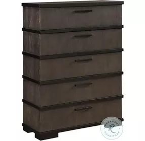 Acworth Brownish Gray And Black 5 Drawer Chest
