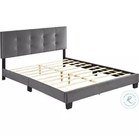 Newberry Dark Gray Queen Upholstered Platform Bed