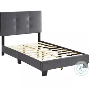Newberry Dark Gray Twin Upholstered Platform Bed