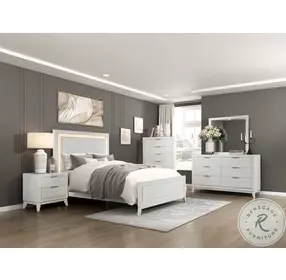 Asteria Upholstered Panel Bedroom Set with LED Lighting