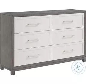 Rowan Gray And Cream 6 Drawer Dresser