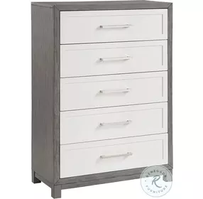 Rowan Gray And Cream 5 Drawer Chest