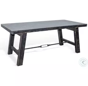 Cozy Luxe Black 74" Rectangular Dining Table with Turnbuckle
