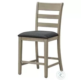 1382 Gray Upholstered Counter Height Stool Set Of 2