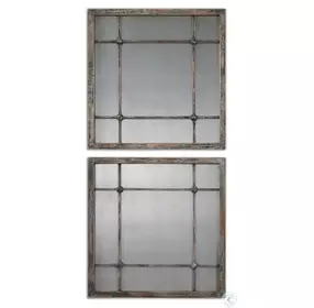 Saragano Distressed Slate Blue Mirror Set of 2