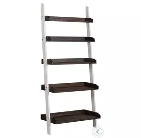 Rustic Haven Two Tone White leaning Bookcase
