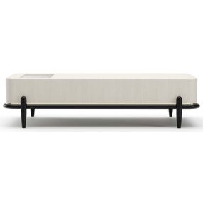 Madera Opal Ash and Modern Walnut Rectangular Marble Top Leg Cocktail Table