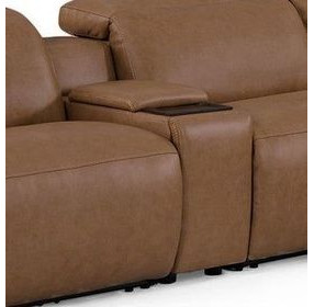 Camden Dusty Taupe Leather Straight Console