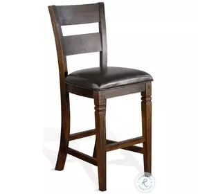Havenstead Dark Brown Ladderback Barstool Set of 2