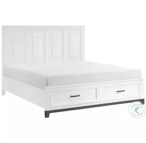 Garretson White And Metallic Gray King Platform Storage Bed