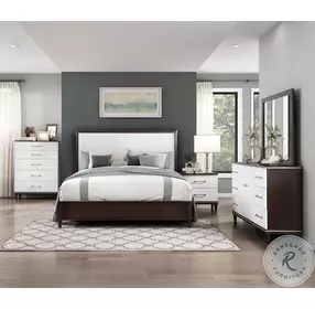 Niles White And Cherry Low Profile Bedroom Set