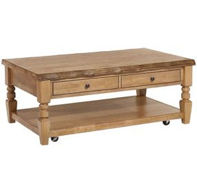 Logans Edge Brown 2 Drawers Rectangular Cocktail Table