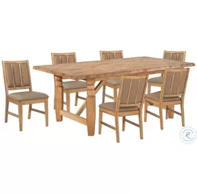 Logan's Edge Natural Live Edge Trestle Dining Room Set