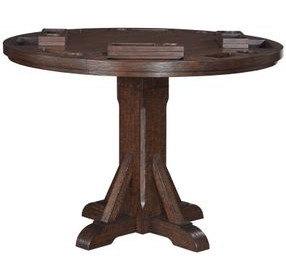 Gettysburg Dark Distressed Chestnut Adjustable Game Table with Flip Over Chip Holders