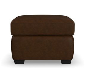 Hudson Dark Brown Leather Upholstered Rectangular Ottoman