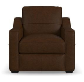 Hudson Dark Brown Leather Upholstered Accent Chair