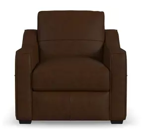 Hudson Dark Brown Leather Upholstered Accent Chair