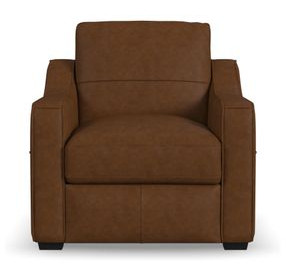 Hudson Brown Leather Upholstered Accent Chair