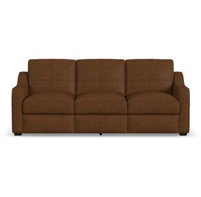 Hudson Brown Leather 98" Sofa