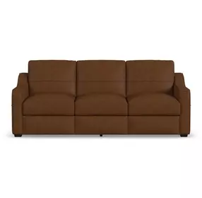 Hudson Brown Leather 98" Sofa