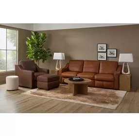 Hudson Brown Leather Living Room Set