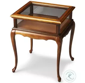 Cherry Burton Olive Ash Burl Curio Table