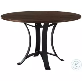 Ben And Erin Napier Dark Cherry And Metal 48" Round Dining Table