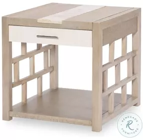 Biscayne Malabar And Alabaster Square End Table