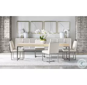Biscayne Malabar And Alabaster Leg Extendable Dining Room Set