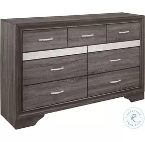 Luster Gray And Silver Glitter Dresser