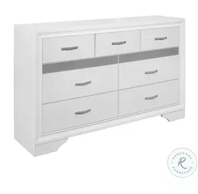 Luster White And Silver Glitter Dresser